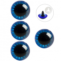 Oczka do Zabawek i Lalek ze Sztyftem i Zatrzaskiem Plastikowe, Królewski Niebieski, 31mm, 4szt (13WB31932)