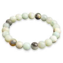 Bransoletka z Koralików Naturalnego Amazonitu, Elastyczna, 5.5-6cm, Koraliki 8mm, 1szt (13WB31992)