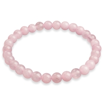 Bransoletka z Koralików Naturalnego Różowego Kwarcu, Elastyczna, 5.5-6cm, Koralik 8mm, 1szt (13WB31997)
