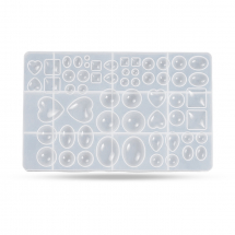 Forma Silikonowa, Mold do Rękodzieła, do Kaboszonów, Różne Kształty, 255x161x15mm, 1szt (13WB32001)