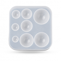 Forma Silikonowa, Mold do Rękodzieła, do Kulek, 84x81x15.5mm, Średnica wewnętrzna 5-28mm, 8 rozmiarów, 1szt (13WB32003)