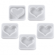 Forma Silikonowa, Mold do Rękodzieła, Serce, 47x42x12mm, 5szt (13WB32005)