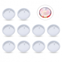 Forma Silikonowa, Mold do Rękodzieła, do Wisiorków, Płaska Okrągła, 42x7.5mm, 10szt (13WB32007)
