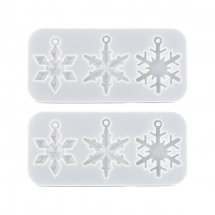 Forma Silikonowa, Mold do Rękodzieła, Płatek Śniegu, 147x70x8.5mm, 2szt (13WB32008)
