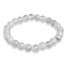 Bransoletka z Naturalnego Agatu, Elastyczna, Koralik 8mm, 1szt (13WB32021)