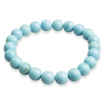 Bransoletka z Naturalnego Howlitu, Elastyczna, Koralik 8mm, 1szt (13WB32024)