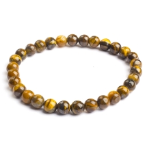 Bransoletka z Naturalnego Tygrysiego Oka, Elastyczna, Koralik 5.8-6.8mm, 1szt (13WB32028)