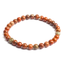 Bransoletka z Naturalnego Czerwonego Jaspisu Elastyczna, Koralik 5.8-6.8mm, ok. 27-31szt/bransoletka (13WB32032)