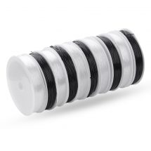 Zestaw Silikonowa Nić Elastyczna, Gumka, Czarny i Biały, 0.7mm/10m, 10 szpul/zestaw (13WB31513)