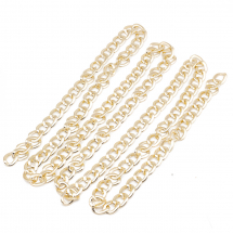 Łańcuch Aluminiowy Skręcany, Duże Ogniwo, Niespawany, Złoty, 22x17x2mm, 2m (13WB31518)