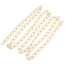 Łańcuch Aluminiowy, Skręcane Splot, Teksturowany, Niespawany, Złoty, 27.5x15x3mm, 2m (13WB31519)