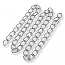 Łańcuch Aluminiowy Dekoracyjny do Rękodzieła, Teksturowany, Gunmetal, Duże Ogniwo 24.5x18.5mm, 1 m (13WB31560)