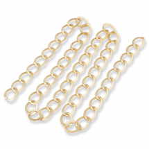 Łańcuch Aluminiowy Dekoracyjny do Rękodzieła, Teksturowany, Złoty, Duże Ogniwo 24.5x18.5 mm, 1m (13WB31561)