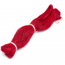 Sznurek Woskowany Bawełniany do Plecenia Makramy i Biżuterii, Malinowy, 1mm, około 300m/wiązka (13WB31647)