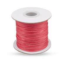 Шнур Корея Вощений Поліестер 1мм/80м для плетіння Макраме та біжутерії, Світло-кораловий, 1мм, 80м/котушка, (13WB31960)