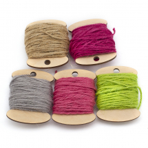 Zestaw Dekoracyjnych Sznurków Jutowych, Mix, 2mm, 5motków/5kolorów/zestaw, 10m/motek, (13WB31966)