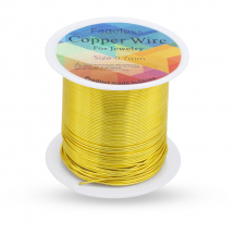 Drut Miedziany do Rękodzieła i Biżuterii, Trwała Powłoka Złota, 0.7mm, 13m/szpula (13WB32034)