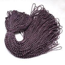Sznurek Paracord Poliester i Spandex, do Robienia Bransoletek, Pasiasty, Czarny-Różowy, 2mm, 100m (13WB32075)