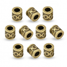 Koraliki Dystansowe, Przekładki, Rurka, Bronze, 10x10mm, Otwór 5.5mm, 10szt (13WB32102)