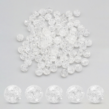 Koraliki Akrylowe Crackle, Okrągłe, Biały, 10mm, Otwór 2mm, około 90szt/50g (13WB32128)