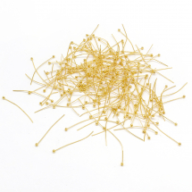 Szpilki z Kulką, Mosiądz, Złoty, Kula 2mm, 30x0.5mm, około 660szt/50g (13WB32103)