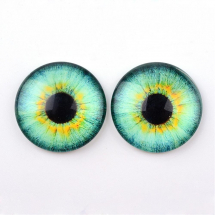 Kaboszony Oczka Szklane do Rękodzieła Okrągłe Jasnozielone, 16x5mm, 1000szt (13WB32159)