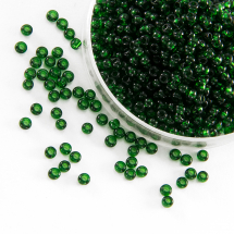 Koraliki 50060 Czeski Preciosa 10/0, Przezroczysty NT, Zielony, Okrągły, 50g (3WB3648)