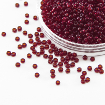 Koraliki 90090 Czeski Preciosa 10/0, Przezroczysty NT, Czerwony, Okrągły, 50g (3WB1965)