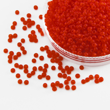 Koraliki 33139/90070 Czeski Preciosa 10/0, Przezroczysty Matowy TM, Czerwony, Okrągły, 50g (3WB4387)