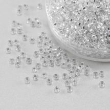 Koraliki Preciosa 10/0, Kolor 78102, Przezroczysty, Biały, Okrągły, 50g (2WB16901)