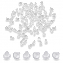 Zatyczki do Kolczyków Plastikowe, Przezroczysty, 5x4mm Otwór 0.7mm, 1000szt (13WB32202)