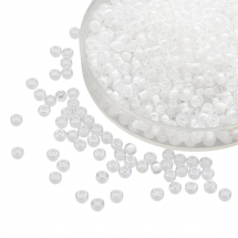 Koraliki 38602 Czeski Preciosa 10/0, Przezroczysty, Biały, Okrągły, 50g (3WB3207)