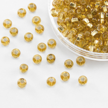 Koraliki 33129/17050 Czeski Preciosa 10/0, Przezroczysty, Złoty, Okrągły, 50g (13WB15630)