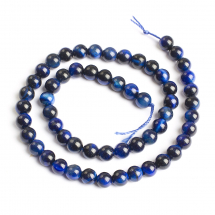 Koraliki Naturalne Tygrysie Oko, Barwiony, Okrągłe, Berliński lazur, 8mm, około 42szt/36cm/nic (13WB32218)