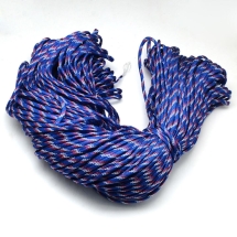 Sznurek Paracord Poliester i Spandex 7-Żyłowy Paskowany, do Robienia Bransoletek, Niebieski, 4mm, 100m (13WB32257)