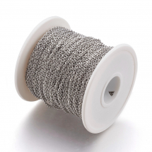 Łańcuch Stal Nierdzewna, do Rękodzieła i Biżuterii, Splot Kotwiczny, Lutowany, 3x2x0.5mm, 50 m/szpula (13WB32305)