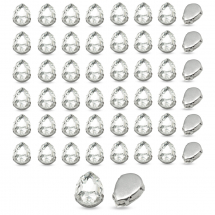 Пришивні Стрази Скляні Гірський Кришталь Крапля, Основа Нержавіюча Сталь, Безбарвний, 18х13х6.5мм, Отвір 0.8-1мм, (13WB32182)