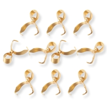Krawatka Uchwyt do Wisiorków, Stal Nierdzewna, Złoty, 16.5mm, Otwór 3.5x4.5mm, Szpilka 0.8mm, 10 szt (13WB32224)