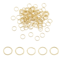 Кільця Одинарні Відкриті Сполучні Нержавіюча Сталь, Позолота 24К, 8х0.8мм, (13WB32232)