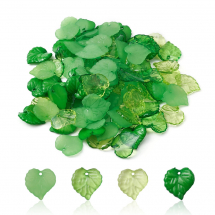 Zawieszki Akrylowe, Liść, do Rękodzieła i Biżuterii, Mix, 15-16x15-16x2mm, Otwór 1-1.5mm, 100szt (13WB32275)