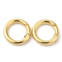 Zapięcie Kółko Sprężynowe, Mosiądz, Pozłacane 18K, 15x14.5x3mm, Średnica Wewnętrzna 10.5mm, 2szt (13WB32282)