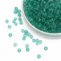 Koraliki Chińskie 12/0, Przezroczyste, Zielone 20A, Okrągłe, 100g (3WB3591)