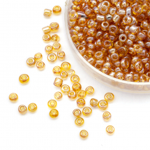 Koraliki Chińskie 12/0, Przezroczysty Błyszczący, Brązowy 102C, Okrągły, 100g (3WB3775)