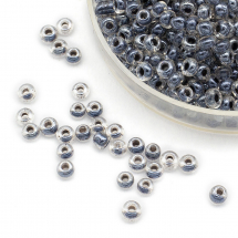 Koraliki Chińskie 12/0, Neonowy Barwiony Wewnątrz, Szary 2210, Okrągłe, 100g (3WB3780)