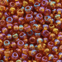 Koraliki Szklane Preciosa 11090, 10/0, Okrągłe, Złote, Przezroczyste z Połyskiem TR, 50g (3WB1884)