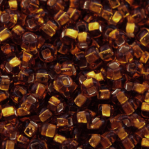 Koraliki Preciosa 33129/17110/10, Przezroczyste z Srebrnym Paskiem, Brązowe, Okrągłe, 50g (3WB4378)