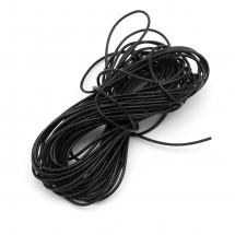 Sznurek Naturalna Skóra Wołowa, do Robienia Bransoletek i Biżuterii, Okrągły, Czarny, 1mm, 5m (5WB4797)