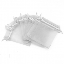 Woreczek Podarunkowy, Organza, Przezroczysty, Szary, 10x8cm, 100 szt (13WB32204)