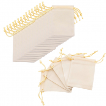 Мішечок для Ювелірних Прикрас Оксамитовий з Кулиською, Білий, 9.2-2.5х7-7.2см, (13WB32214)