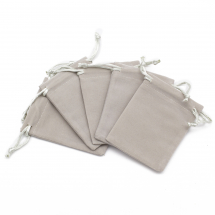 Мішечок для Ювелірних Прикрас Оксамитовий з Кулиською, Темно-Сірий, 9.2-2.5х7-7.2см, (13WB32215)